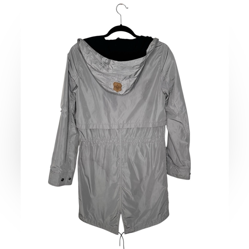 Mackage Gray Hooded Raincoat Jacket View 4